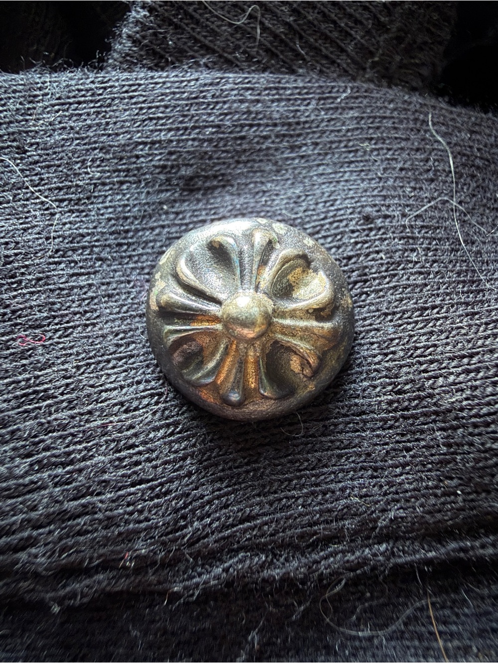 Chrome Hearts single silver button